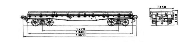 4-осная платформа модели 13-401 для перевозки по железной дороге