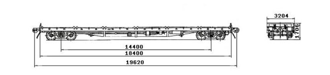 4-осная платформа модели 13-935 для перевозки по железной дороге