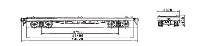 4-осная платформа модели 13-4012-09 для перевозки по железной дороге