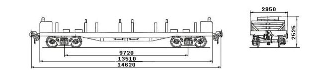 4-осная платформа модели 13-4012-11 для перевозки по железной дороге