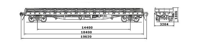 4-осная платформа модели 13-926 для перевозки по железной дороге